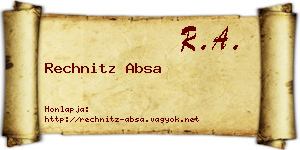 Rechnitz Absa névjegykártya
